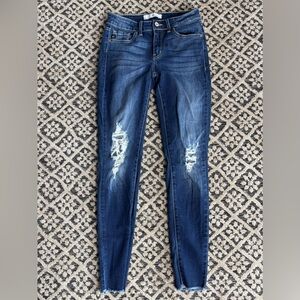 KanCan Dark Blue Distressed Skinny Jeans